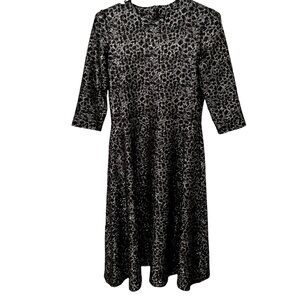 Jenny Women’s Festive Black and Metallic Silver Dress